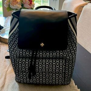 Tory Burch Gemini Link Canvas Backpack, Black